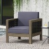 GDFStudio Allegra Outdoor Acacia Wood and Wicker Club Chair with Cushion - 2 of 4