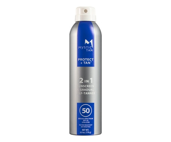 Mystic Tan Protect 2-in-1 Sunscreen and Gradual Self-Tanner Spray - SPF 50 - 6oz