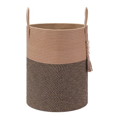 Unique Bargains Handcrafted Odorless Cotton Rope Widened Handles Storage Basket