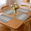 HomeRoots 19" Set of Four Gray And White Striped Cotton Placemats - 2 of 4