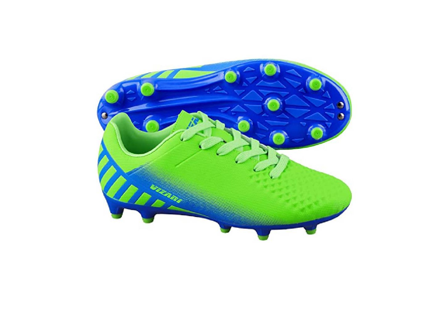 Мужские бутсы Vizari Santos Adult Soccer Cleats for Outdoor Firm Ground Football Game- Green/Blue, цвет: Зелёный — фото 5