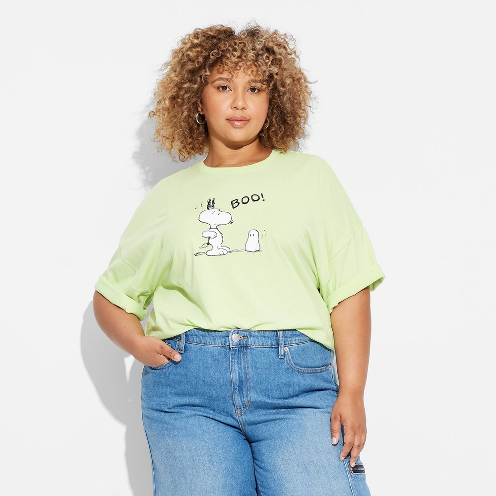 Womens Snoopy Boo Oversized Short Sleeve Graphic T-Shirt