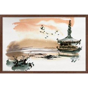 Trends International China Landscape with Pagoda Framed Wall Poster Prints - 1 of 4