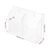 Unique Bargains 2 Slot Acrylic Wall Mount Home Office Remote Control Holder - 2 of 3