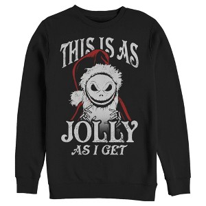 Men's The Nightmare Before Christmas This Is As Jolly as I Get Sweatshirt - 1 of 4