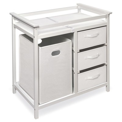 white modern changing table