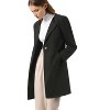 INSPIRE CHIC Women's Mid-thigh Collarless Single Breasted Outwear Winter Overcoat - 3 of 4
