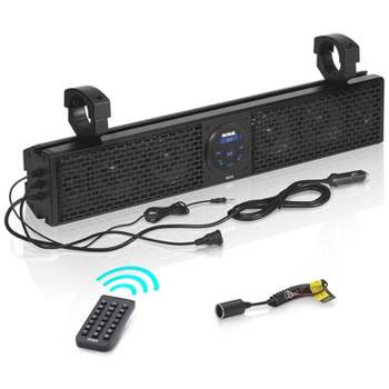 SOUNDSTORM Weatherproof 26 Inch Class A/B Portable Audio System Bluetooth MP3 Smartphone Sound Bar Speaker with Wireless Remote and ATV/UTV Clamps