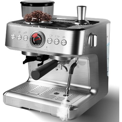20 Bar Espresso Machine, Espresso Maker with Grinder and Milk Frother Steam Wand