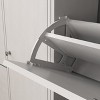 MAYEERTY Shoe Cabinet, Freestanding Tipping Bucket Rack with 3 Flip Drawers, Entryway Slim Hidden Storage with Adjustable Shelf, White - 4 of 4