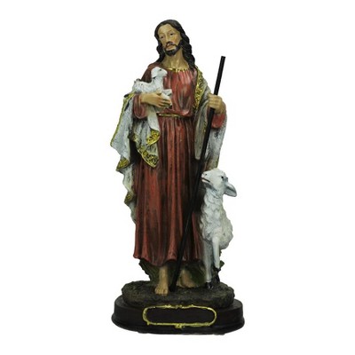 Northlight 12" White and Red Jesus the Good Shepherd Christmas Nativity Table Top Figurine