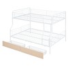 NicBex Full XL Over Queen Bunk Bed ,Metal Loft Bed with Guardrails and Ladder for Bedroom,Split Into 2 Beds,Black/White - 4 of 4