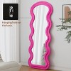 SEVOBAL Full Length Mirrors Wavy Floor Soft Flannel Fabric Frame, Modern Freestanding or Wall-Mounted Mirror for Bedroom, Pink, 66.5"*26.77"*2.8" - 4 of 4