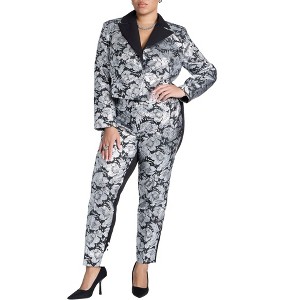 ELOQUII Women's Plus Size Brocade Pant - 1 of 4