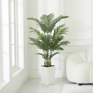 DR.Planzen 72" Artificial Palm Tree - 6FT UV Resistant Fake Plant with14 Silk Leaves & 15.7" Planter for Indoor House Plants, Tall Faux Trees 1 Pack - 1 of 4
