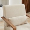 Gulches 30.3"W Beige 360° Swivel Accent Chair - Linen Blend Fabric, Solid Wood Armrests & Weathered Rubberwood Base - 3 of 4
