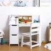 Drawing and Art Table for Boys & Girls Ages 3-8,Kids Study Desk and Chair Set with Storage Cabinets Corkboard, Hutch,Multipurpose Workspace - 4 of 4