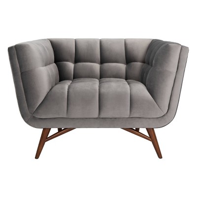 Onyx Mid-Century Tufted Club Chair Dark Gray - Safavieh