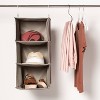 StorageWorks Hanging Closet Organizer, 3-Shelf Hanging Closet Shelves with Top Shelf, 12W x 12D x 31H, Extra-Large Space, Gray