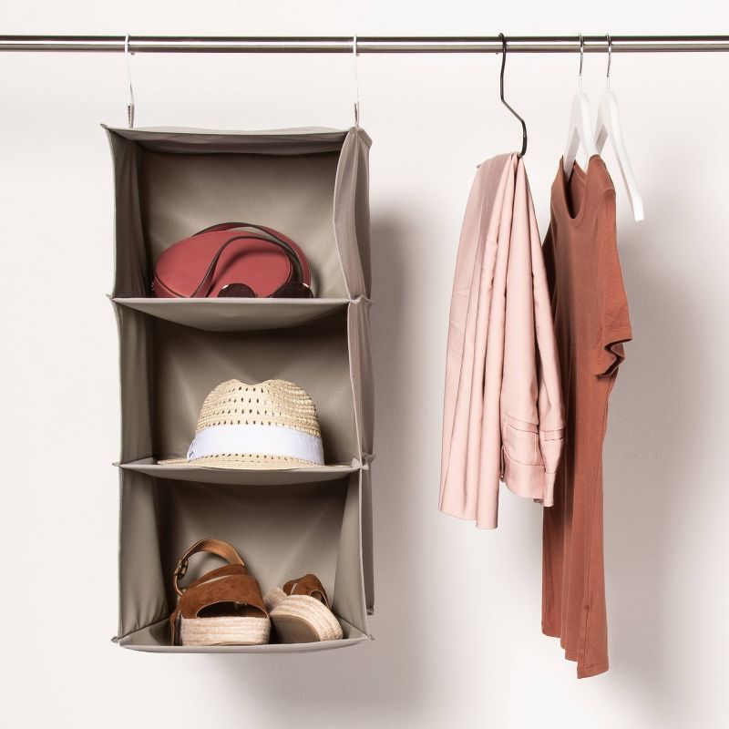 3 Shelf Hanging Closet Organizer Gray - Room Essentials&#8482;, 3 of 8
