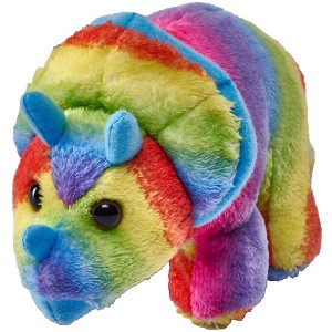 Wild Republic Rainbow Pocketkins Eco Triceratops Stuffed Animal, 5 Inches - 1 of 1