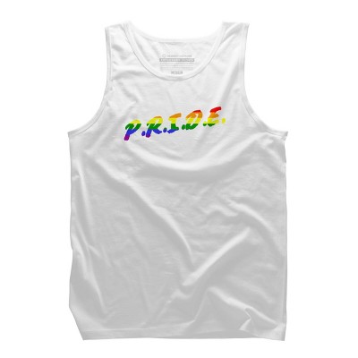 Adult Design By Humans Rainbow Colored Pride Letters By EsskayDesigns Tank Top