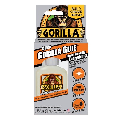 Clear GORILLA Glue 1.75 oz with BONUS Super Glue Gel Tubes NEW