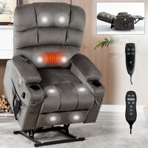 Coolbibila Fabric Power Lift Recliner Chair,Recliner With Vibration Massage And Lumbar Heating,Dual Cup Holders,Power Recliners For Elderly - 1 of 4
