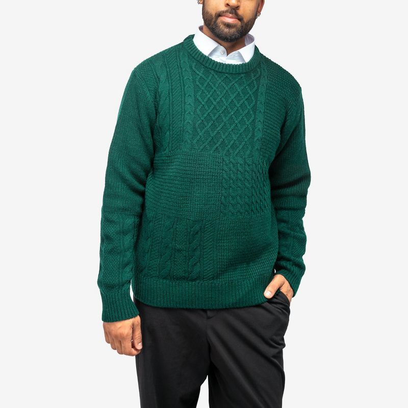 X RAY Men's Crewneck Mixed Texture Sweater, 3 of 8
