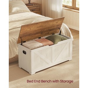 VASAGLE Storage Chest, Storage Trunk with 2 Safety Hinges, Storage Bench, Shoe Bench, Barn Style, 15.7 x 39.4 x 18.1 Inches - 1 of 4