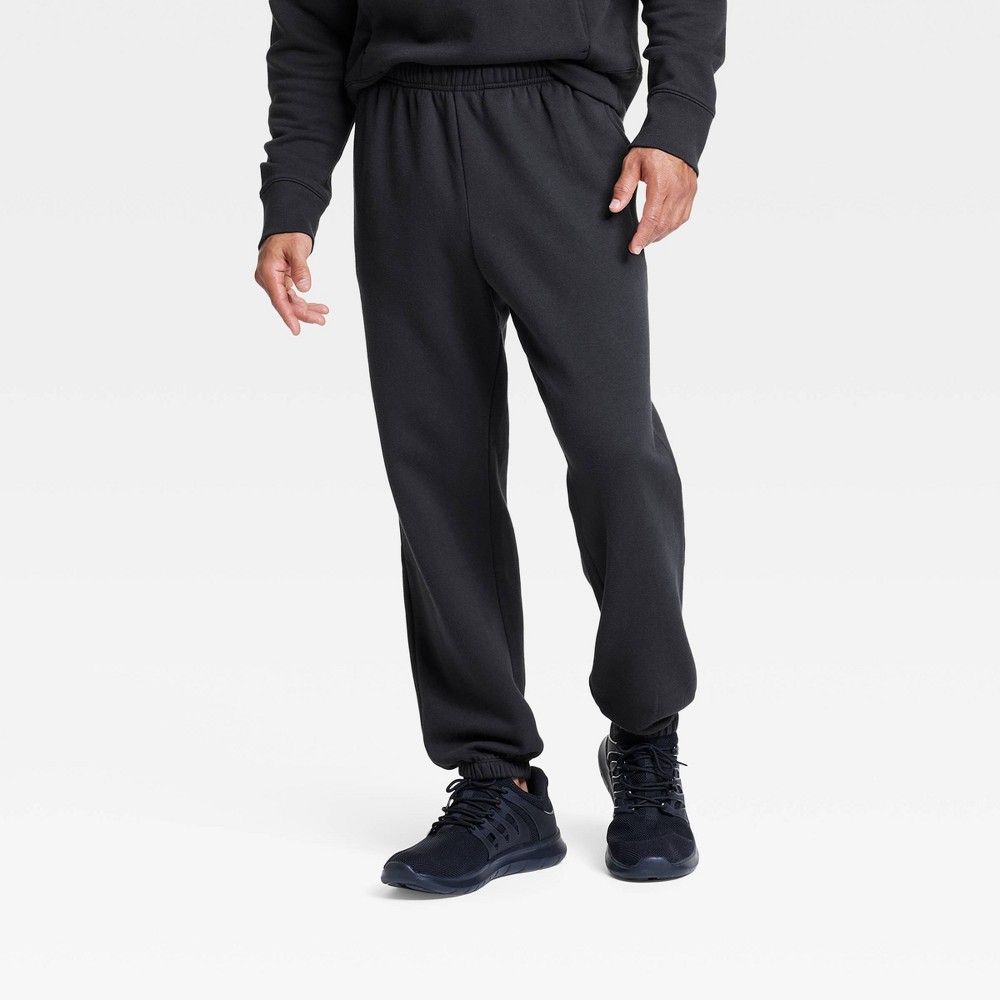 Men's Extra Lightweight Cotton Fleece Jogger Pants - All In Motion™ Black Wash S