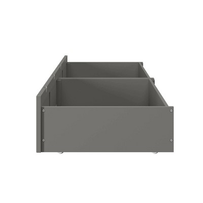 Gray Twin Solid Hardwood Underbed Storage Drawers