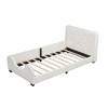 YOOCOZZ Twin Size Upholstered Wood Platform Bed with Headboard and Right Guardrail - 3 of 4