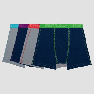 Fruit of the Loom Boys' 4pk Boxer Briefs - Gray/Navy