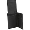 Jack Abrahams - Jack Abrahams Goat Nappa Leather Bi-Fold Wallet with Flip ID Window Pocket Black - Black - 4 of 4