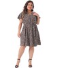 Agnes Orinda Women's Plus Size Notched V Neck Ruffle Sleeve A Line Floral Boho Midi Dresses - 3 of 4