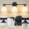 POWLIG 24.33-in 3-Light Matte Black Bathroom Vanity Light Fixture with Opal Frosted Glass Shade - 4 of 4
