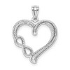 Black Bow Jewelry 14k White Gold Small Infinity Heart Pendant, 18mm - 3 of 4