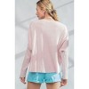 Slickblue Women's Thermal Crewneck Top, Mineral Wash Finish, Loose Fit, Soft Pink/Ash Navy, Size S-L - 3 of 4