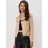 INSPIRE CHIC Women's Zip Up Faux Suede Biker Moto Jacket - 2 of 4