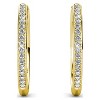 18k Gold Plated 25mm Hoop Earrings with Crystals for Women - 3 of 4