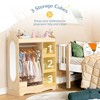 Kids Wardrobe with Storage & 3 Hooks,Kids Dress up Storage with Mirror,Kids Closet for Girls Boys, Open Hanging Armoire Wardrobe Closet for Bedroom - 3 of 4