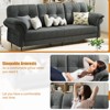 Couches for Living Room,84 Inch Comfy Teddy Fleece Sofas for Living Room with Removable Pillow Curved Armrests, Minimalist Small Couch with Convenient - 4 of 4