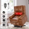 Coucheta Power Recliner,PU Leather,55cm Wide Seat,135° Recline,8-Point Massage & Heating,Remote Lift Armrests(Vintage) - 4 of 4