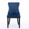 CAVINAS Velvet Upholstered High Back Dining Chairs with Nailhead Trim and Solid Wood Legs, Set of 2 - 2 of 4