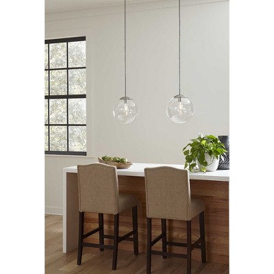 Atwell Matte Black Glass Globe Pendant Light