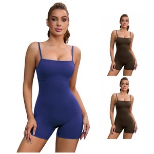 INSPIRE CHIC 3 Pcs Women's Square Neck Spaghetti Strap Backless Tummy Control Cami Body Shapers - 1 of 4