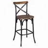 Sapphtopaz 1PC Retro Bar Stools with Metal Frame Wooden Seat Counter Height Bar Stools with Footrest&Backrest Dining Chairs for Kitchen Island - 3 of 4