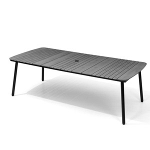Pellebant 2.4m Patio Dining Table 6-8 People Durable WPC Tabletop Aluminum Frame Indoor/Outdoor Dining Table for Backyards Poolside Gardens - 1 of 4