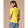 INSPIRE CHIC Women's Peter Pan Collar Puff Short Sleeve Button Cuff Elegant Blouse - 4 of 4
